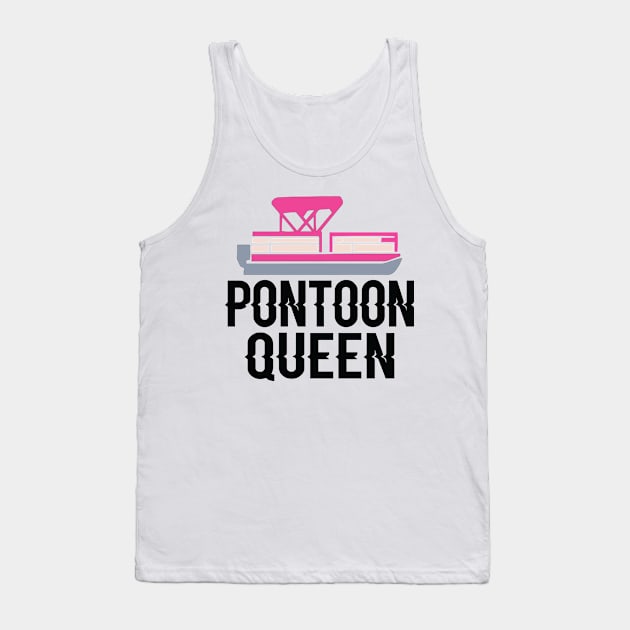 Pontoon Queen Vintage Funny Pontoon Boat Lover Girls Tank Top by Sowrav